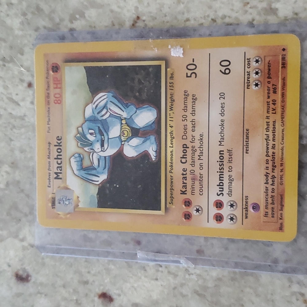 Pokemon Card 34/102 Machoke '95
